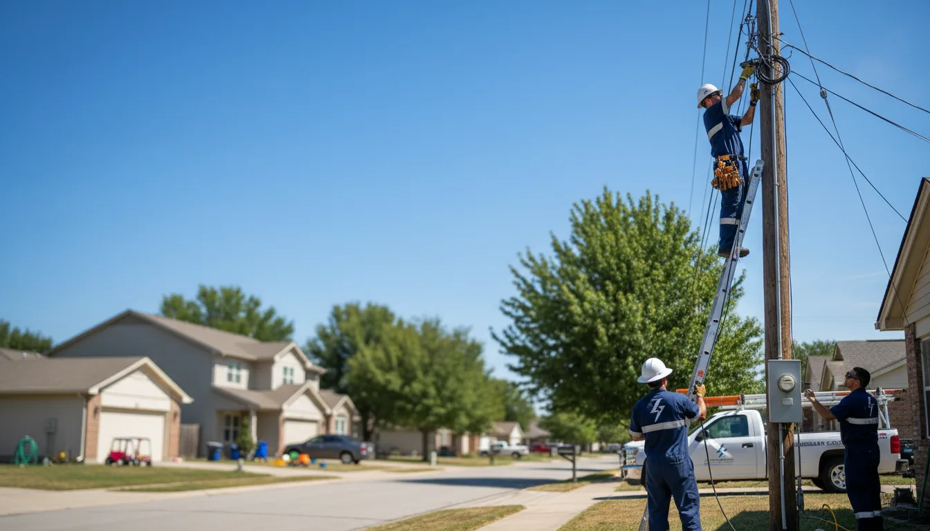 Residential electrician providing installation services in Tom Bean, TX